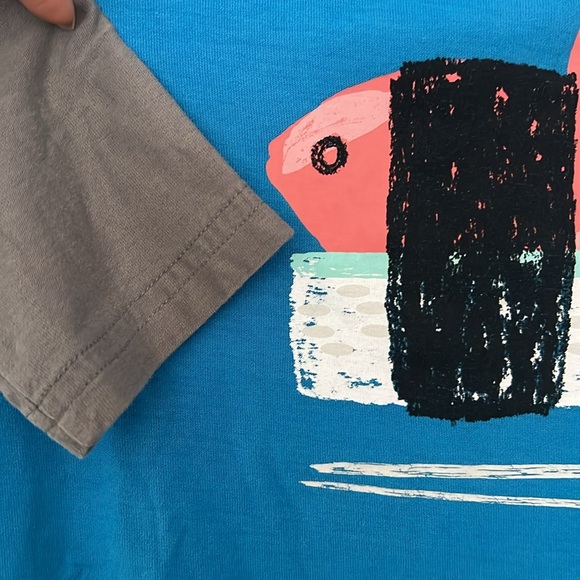 Blue Sushi Graphic Long Sleeve T-Shirt - Picture 3 of 4